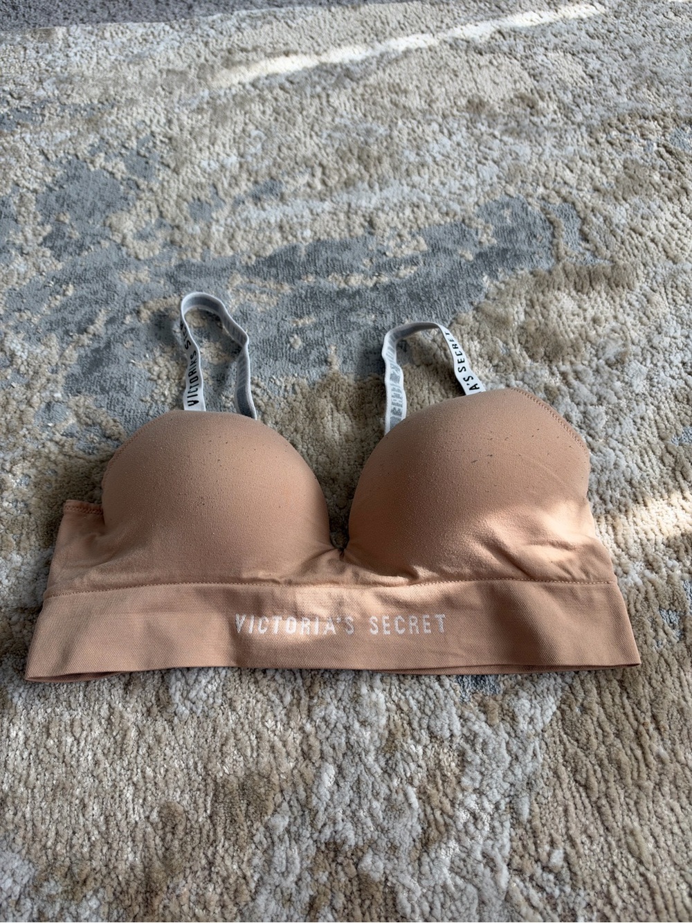 Victoria's Secret Light Nude Padded Bralette with Logo Band